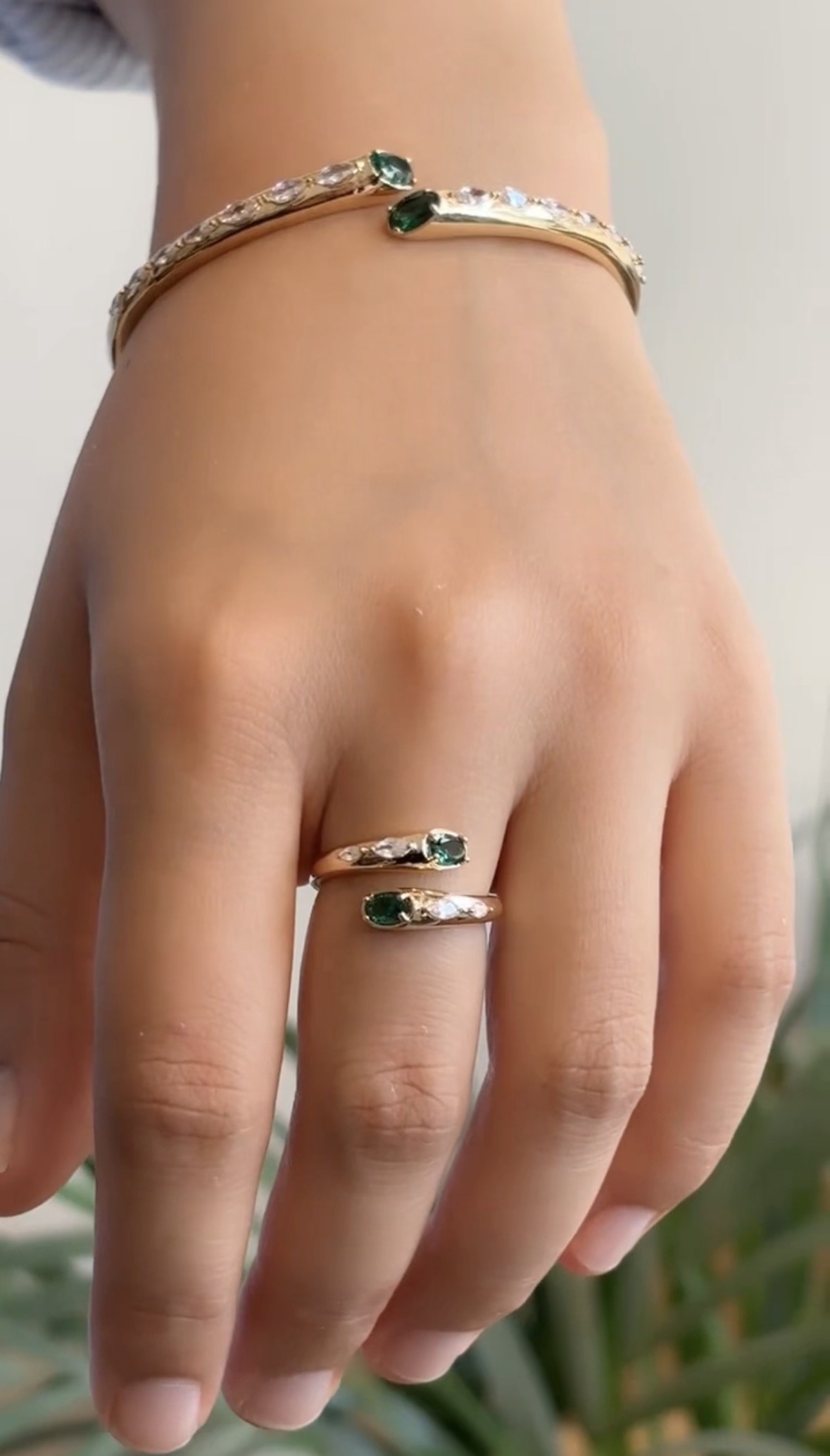 Twin Embrace Bracelet and Ring Set